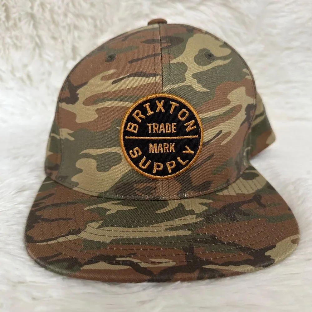 Brixton Supply Hat Men's Snap Back Adjustable Camo Mesh Trucker Cap